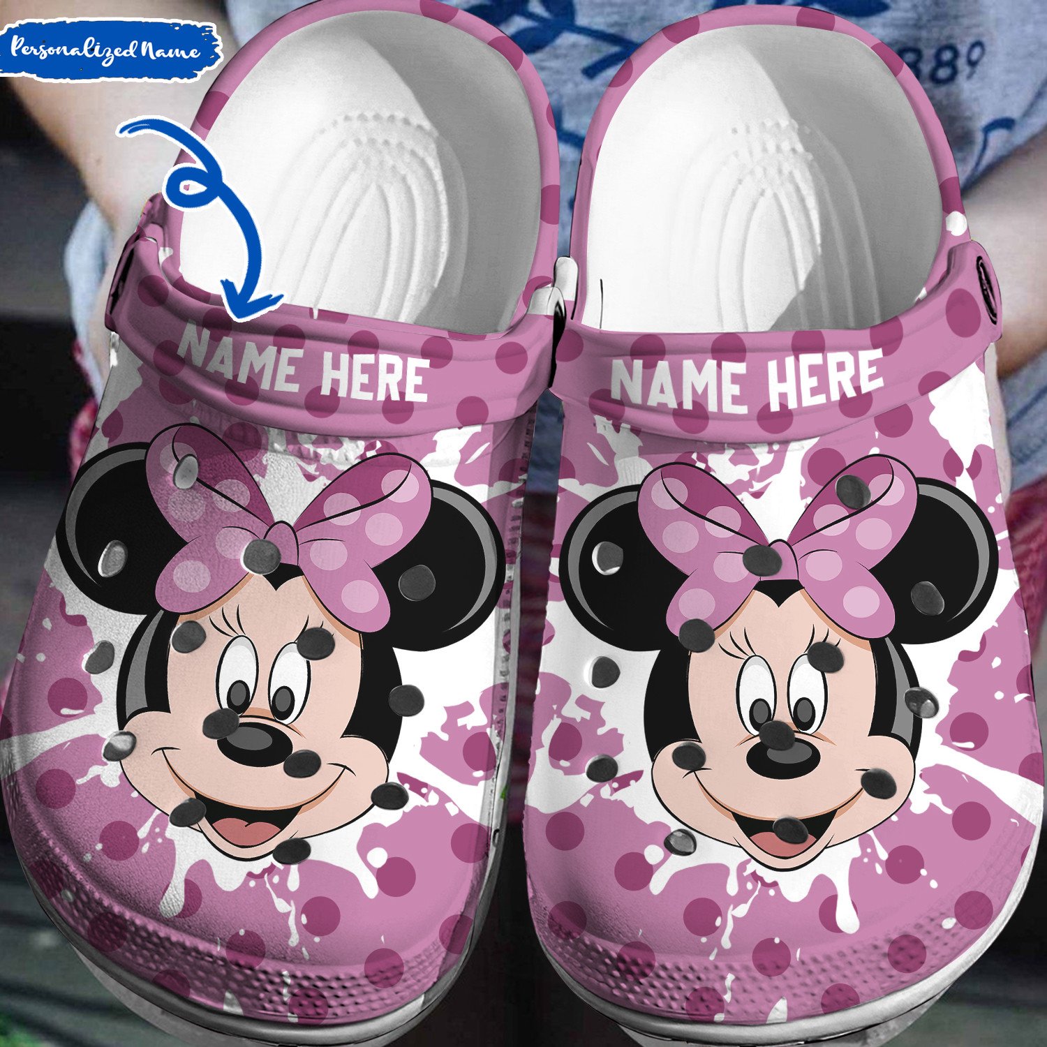 Personalized Minnie Crocs 3D Clog Shoes