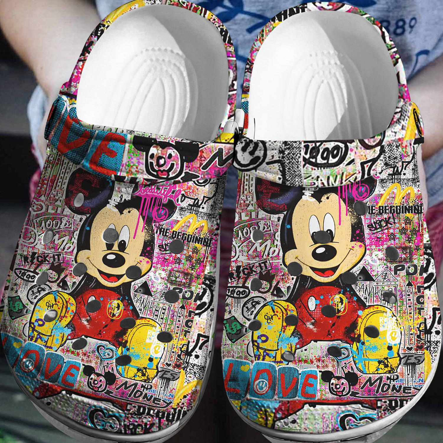 The Life Is Beautiful - Mickey Mouse Pop Art Crocs 3D Clog Shoes