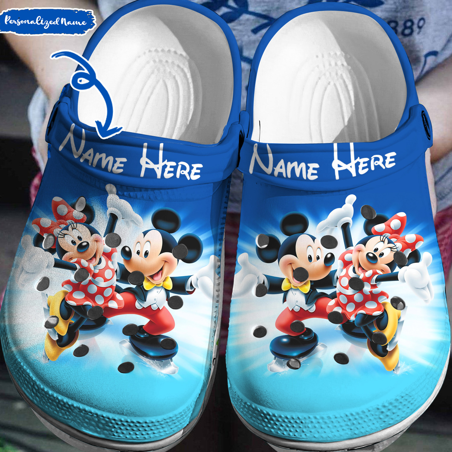 Personalized Mickey And Minnie Crocs 3D Clog Shoes