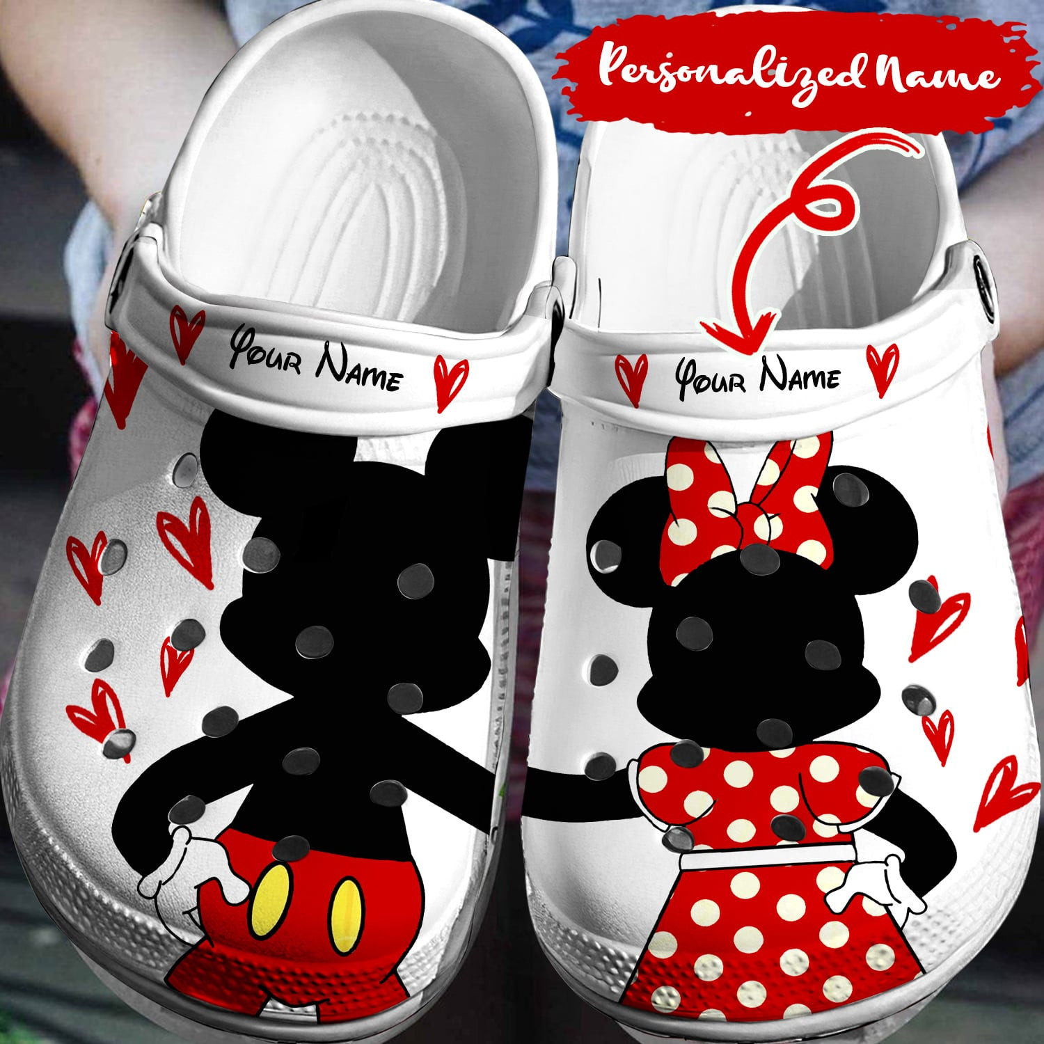 Personalized Mickey Minnie Crocs 3D Clog Shoes