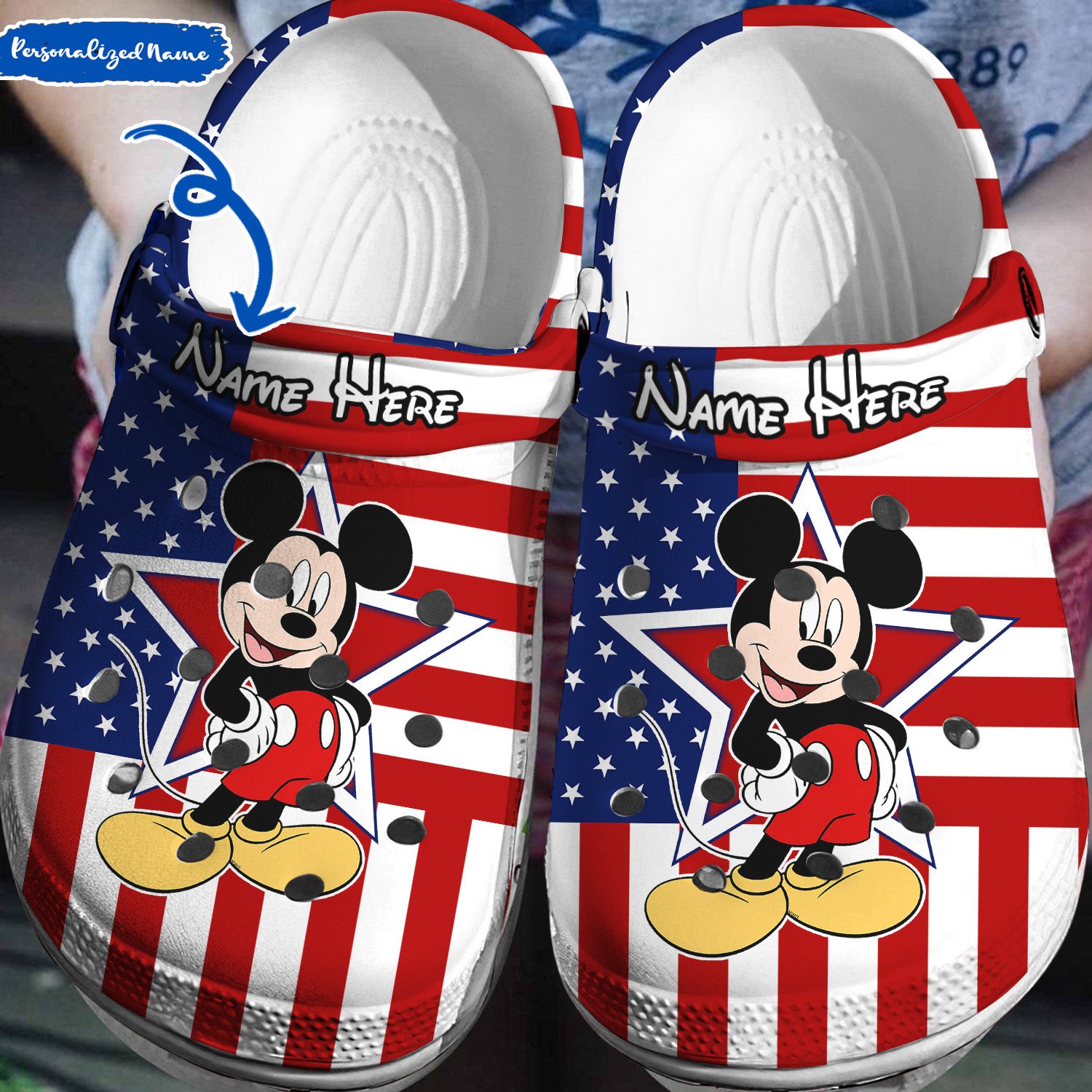 Personalized Mickey Crocs 3D Clog Shoes