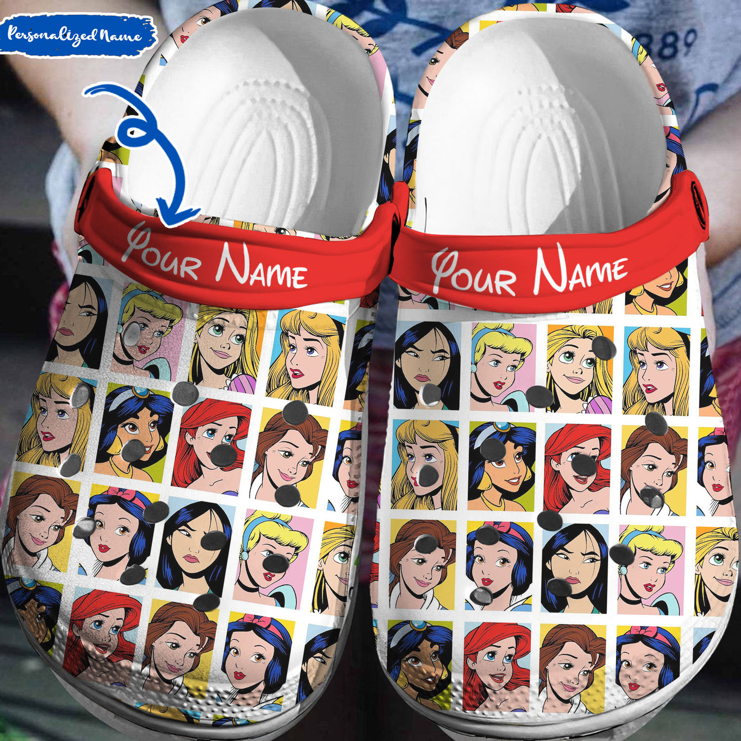 Disney Princess Characters Crocs 3D Clog Shoes
