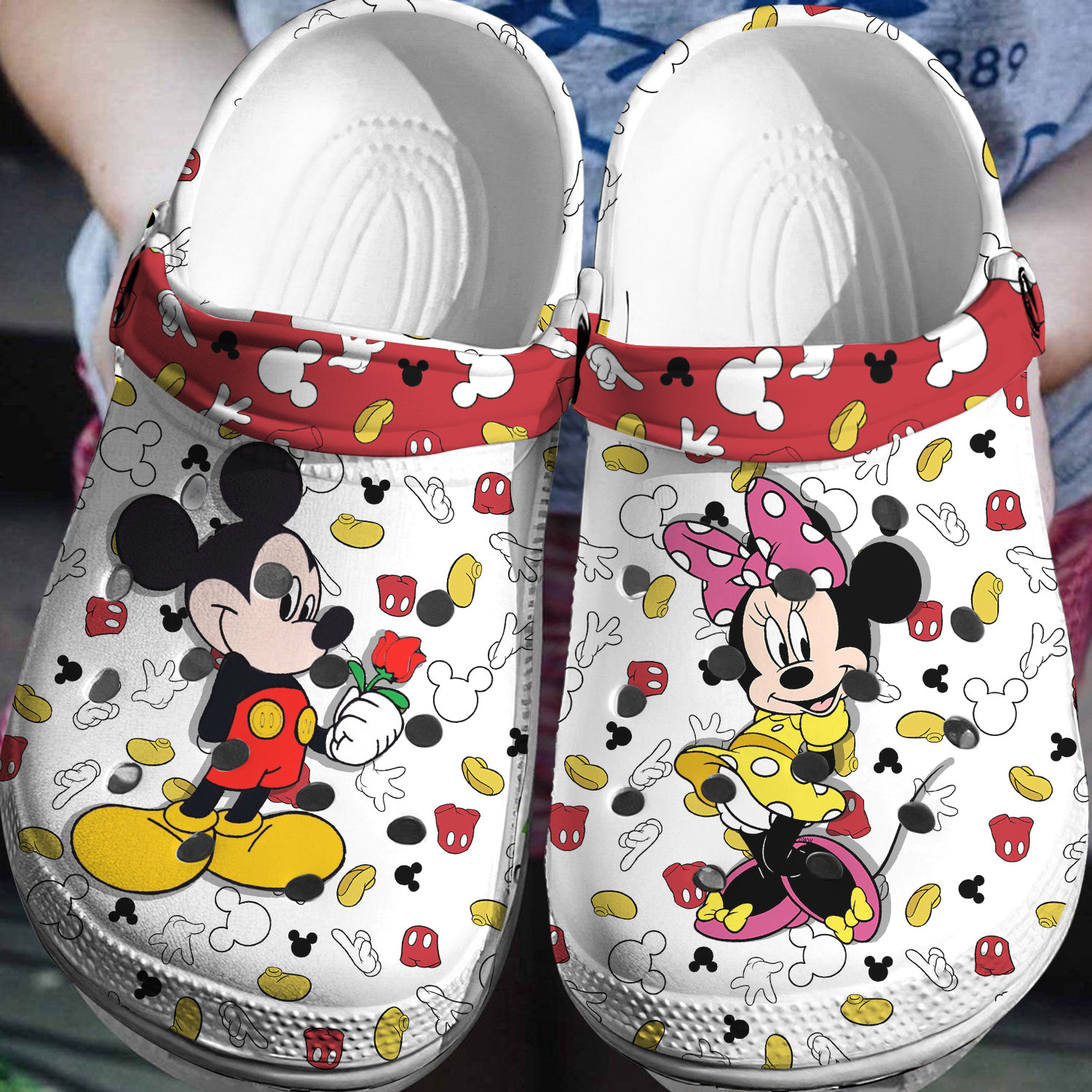 Mickey Minnie Mouse Disney Crocs 3D Clog Shoes