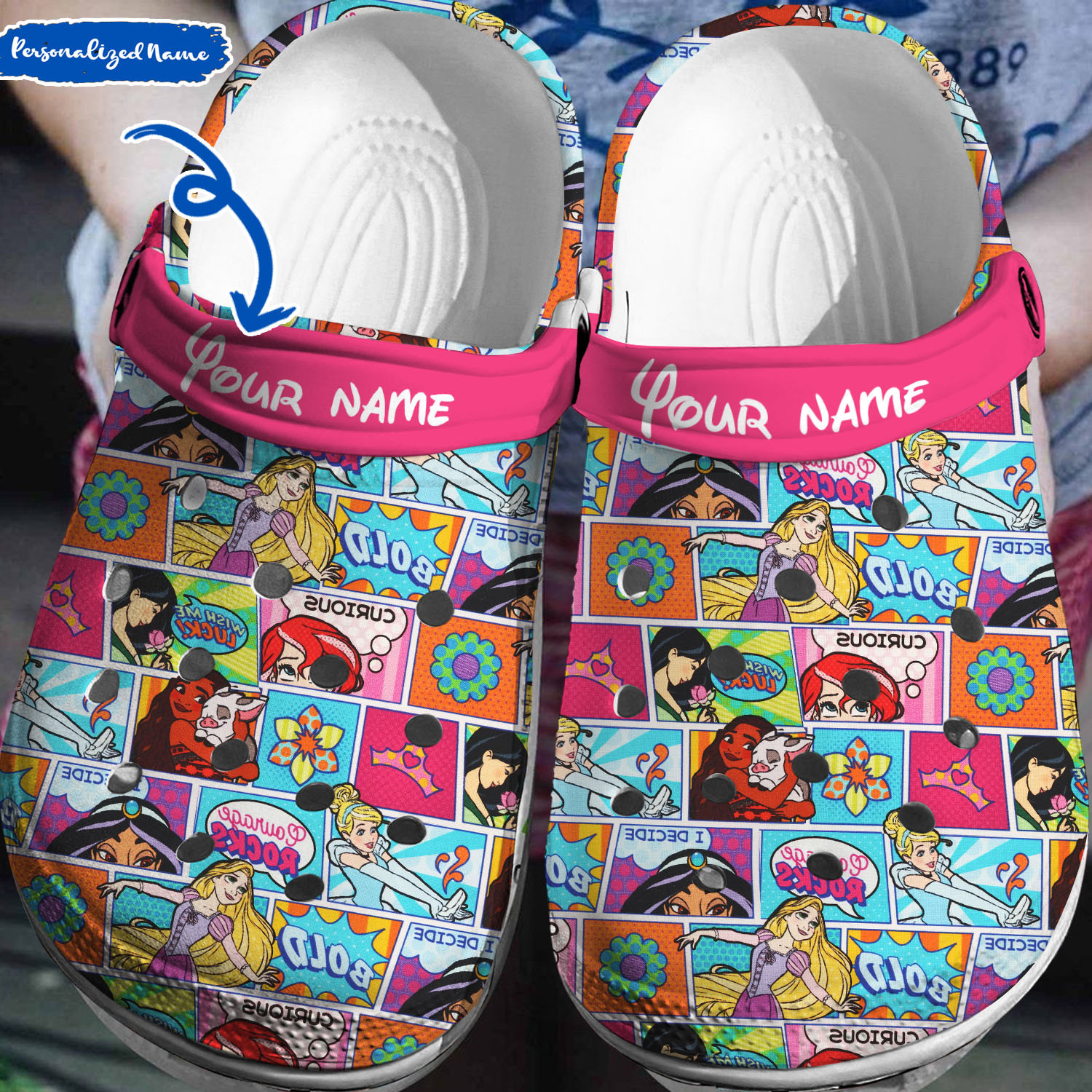 Disney Princess Crocs 3D Clog Shoes