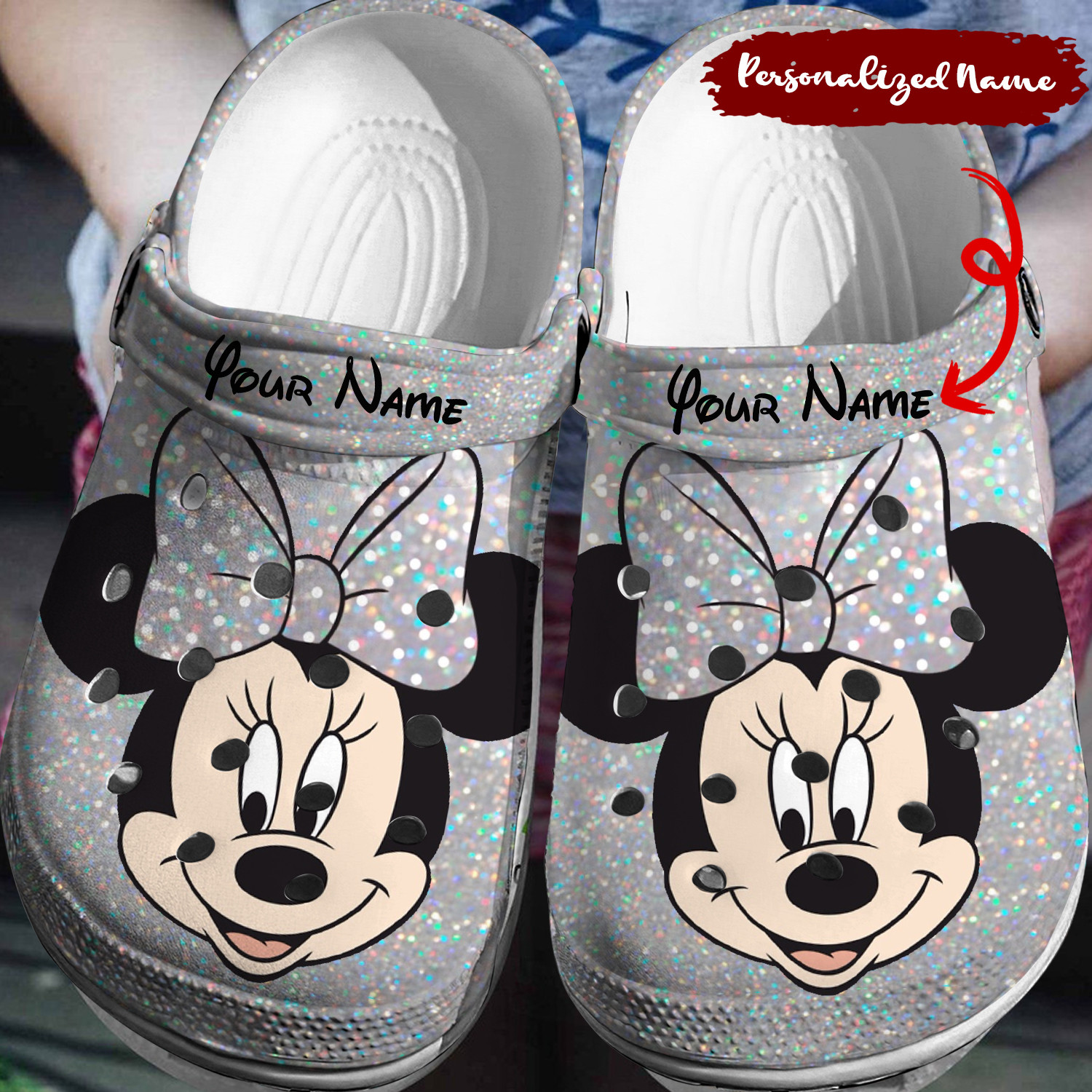 Personalized Minnie Crocs 3D Clog Shoes