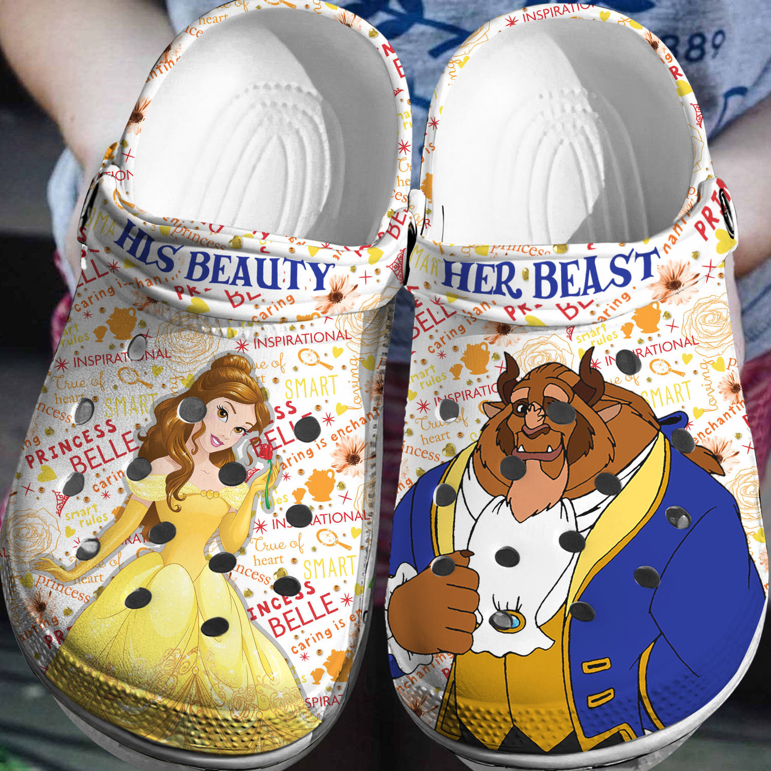 Beauty and The Beast Crocs 3D Clog Shoes