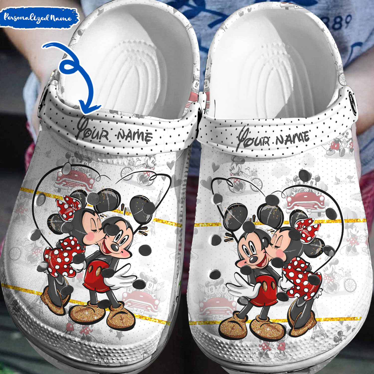 Personalized Mickey Minnie Disney Crocs 3D Clog Shoes