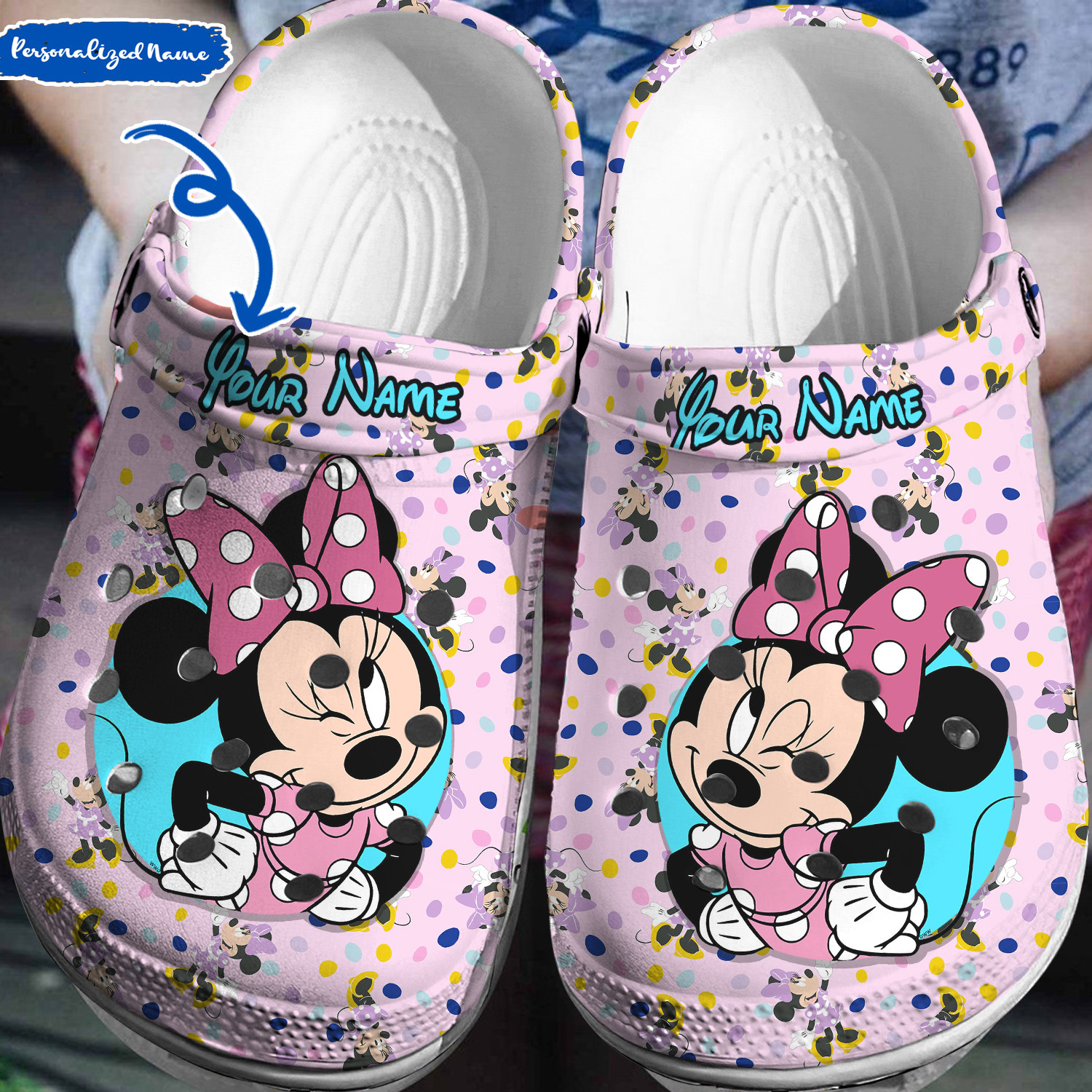 Personalized Minnie Mouse Crocs 3D Clog Shoes
