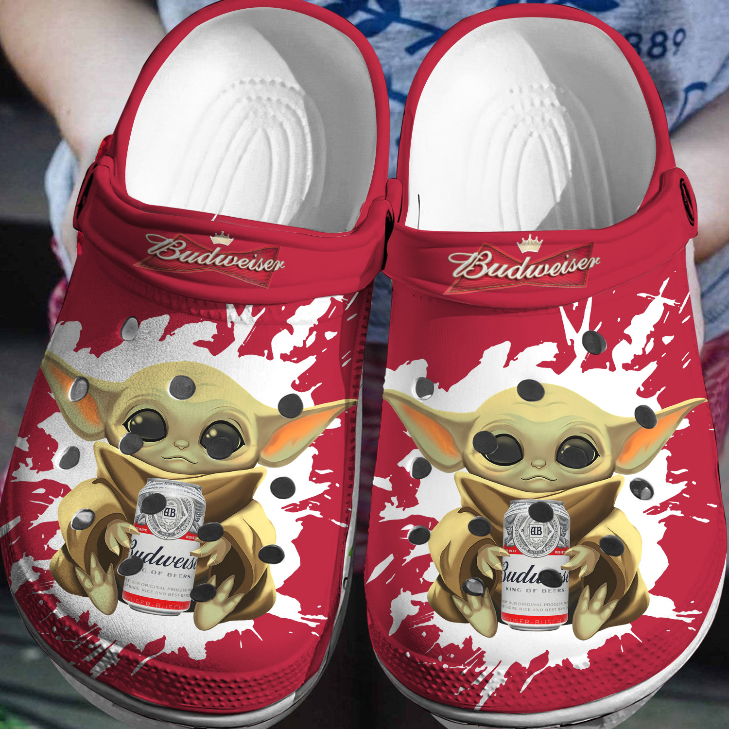 Baby Yoda Budweiser Crocs 3D Clog Shoes