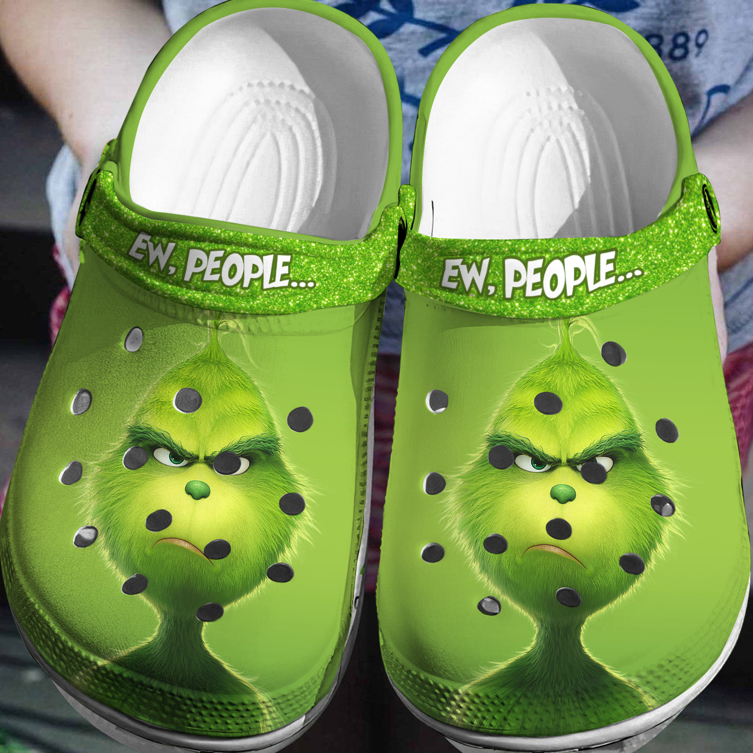 Grinch Ew People Crocs 3D Clog Shoes