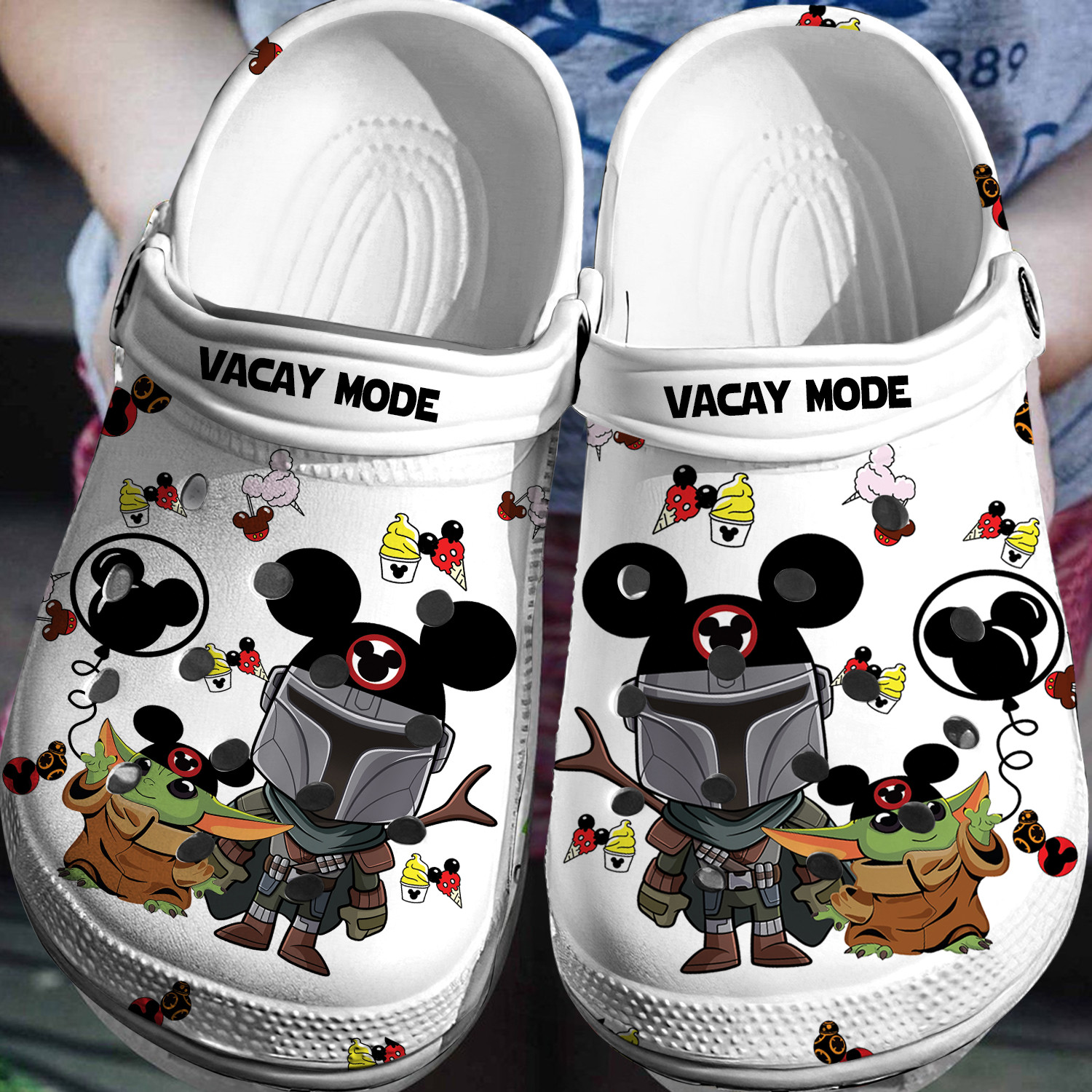 Vacay Mode Baby Yoda The Mandalorian Crocs 3D Clog Shoes