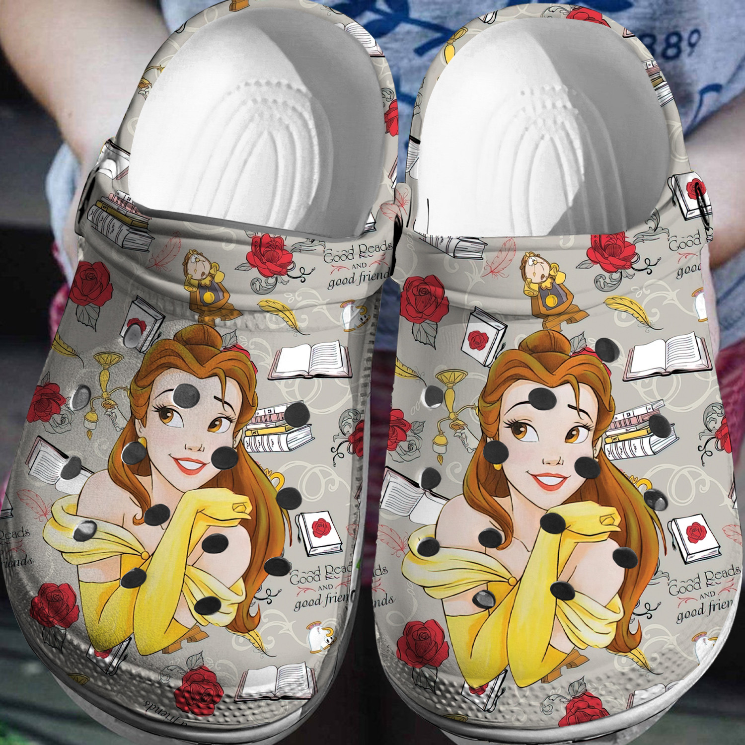 Belle Beauty The Beast Crocs 3D Clog Shoes