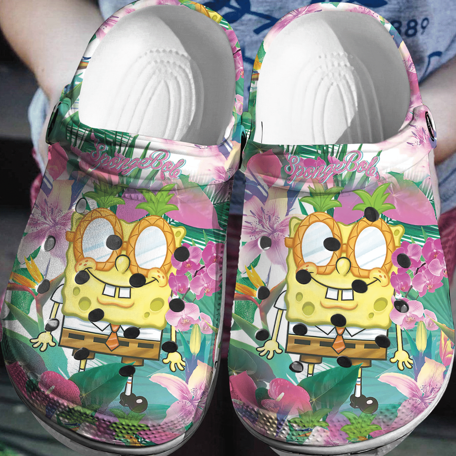 Spongebob Squarepants Tropical Crocs 3D Clog Shoes