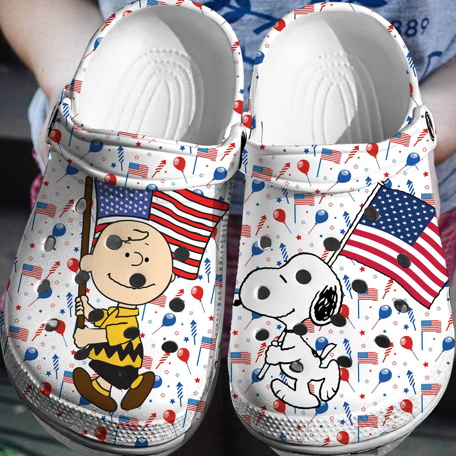 July 4th Snoopy Crocs 3D Clog Shoes