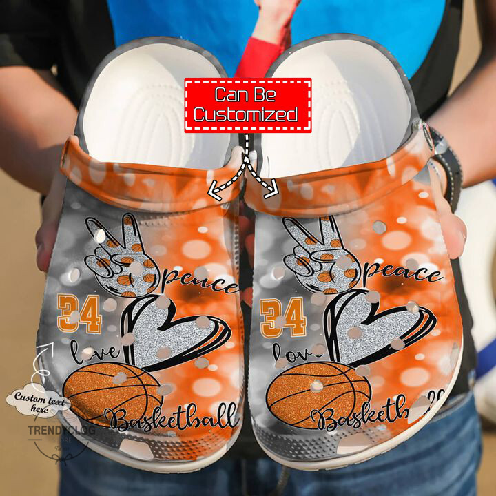 Basketball Crocs Basketball Personalized Peace Love Clog Crocs Shoes