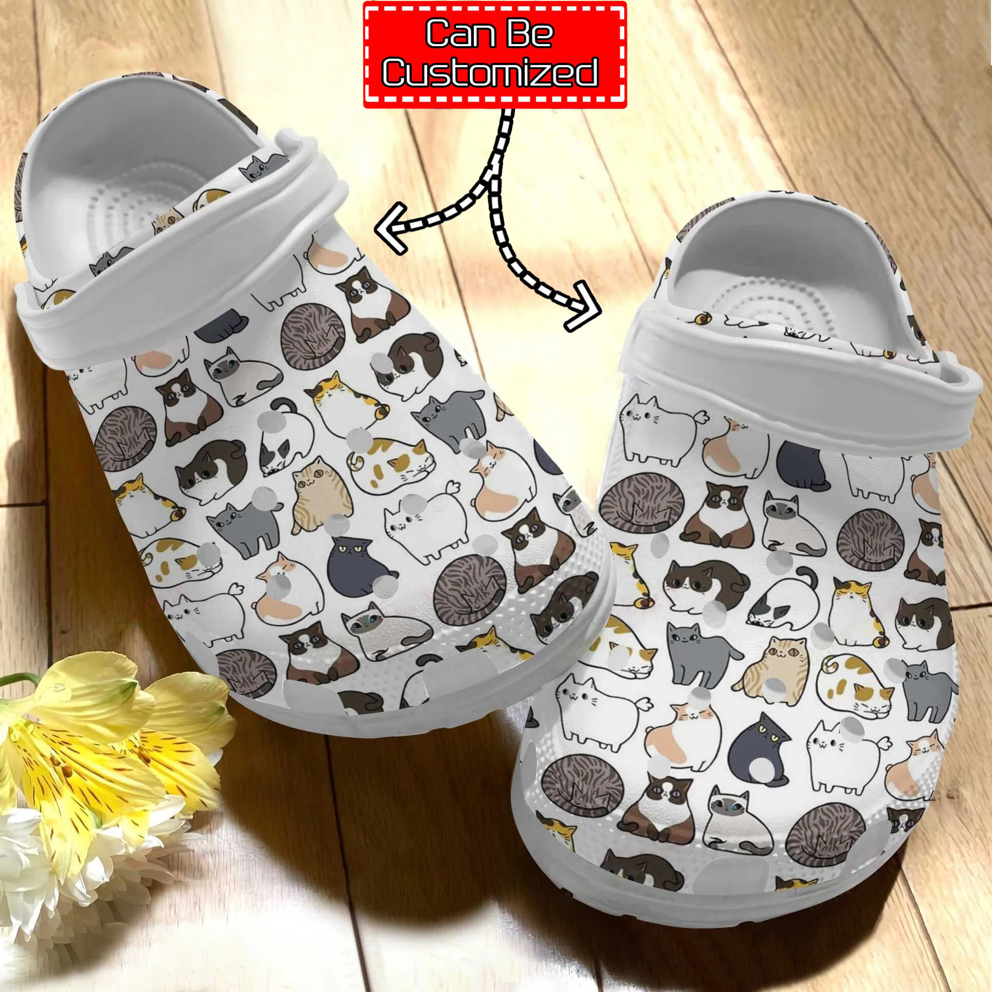 Custom Personalized Lovely Cats Pattern Clog Crocs Shoes