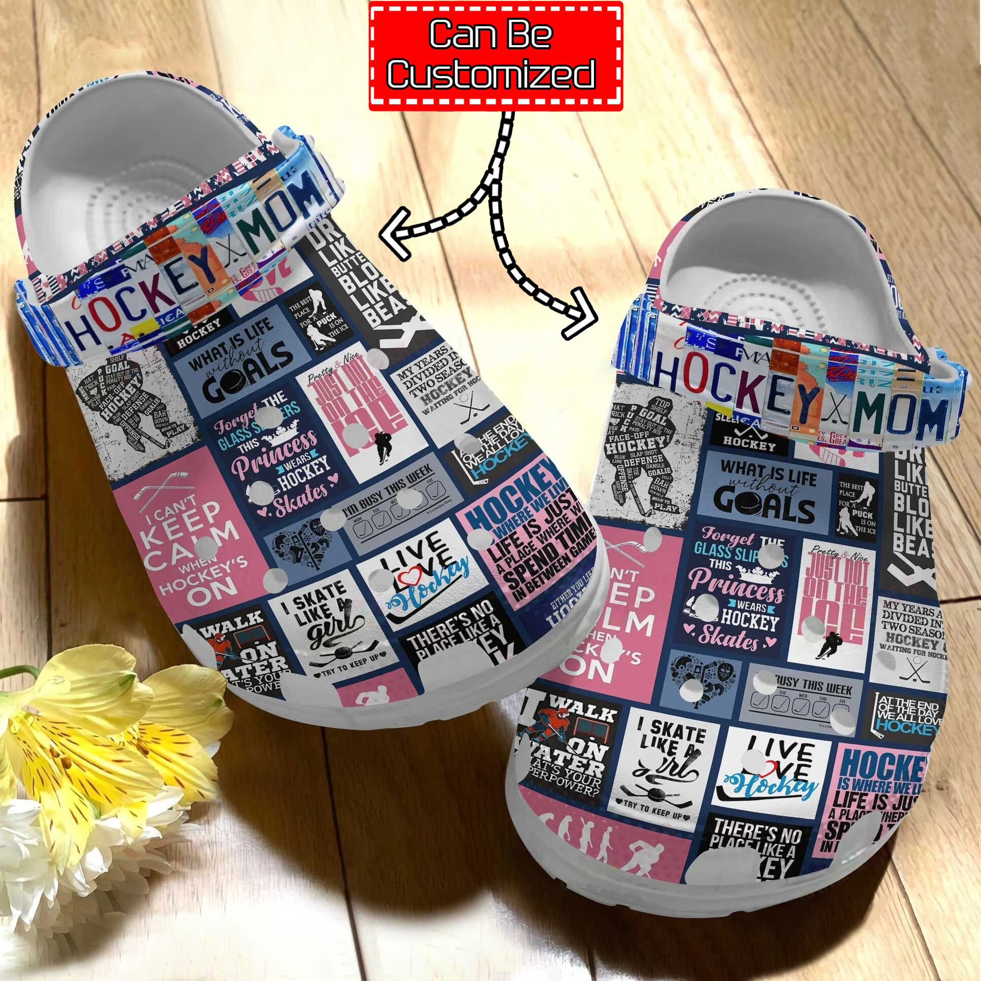 Custom Personalized Hockey Mom Clog Crocs Shoes