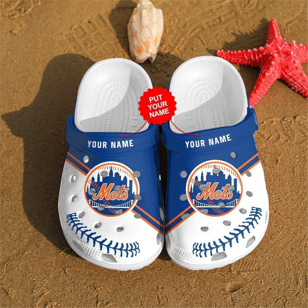 Custom Name Mets Teams Gift For Fans Rubber Clog Crocs Shoescrocba