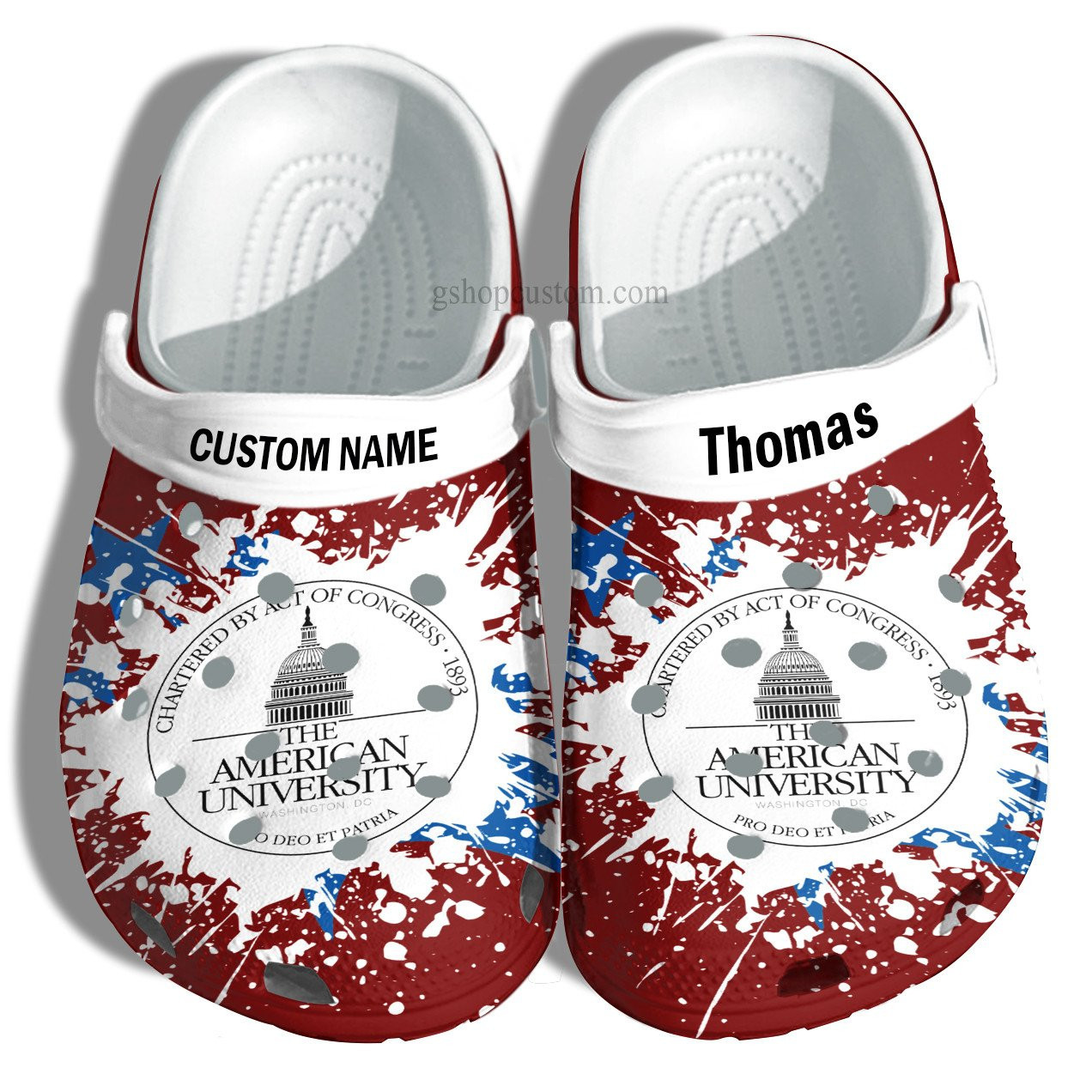 American University Graduation Gifts Croc Crocs Clog Shoes Customize- Admission Gift Crocs Clog Shoes