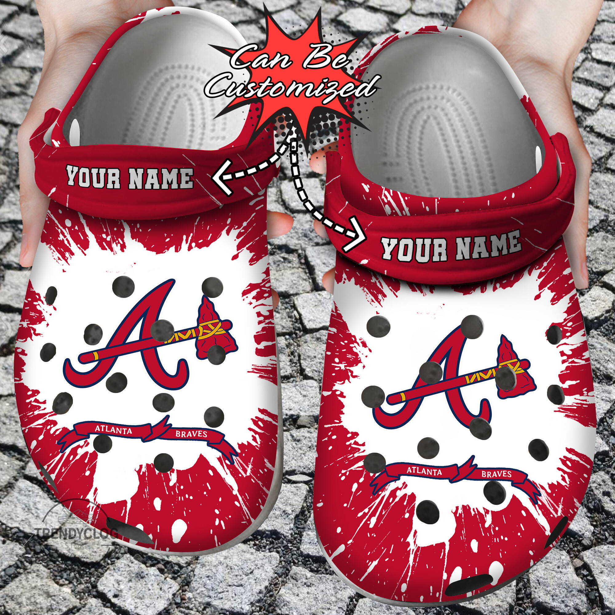 Baseball Personalized ABraves Team Clog Crocs Shoes