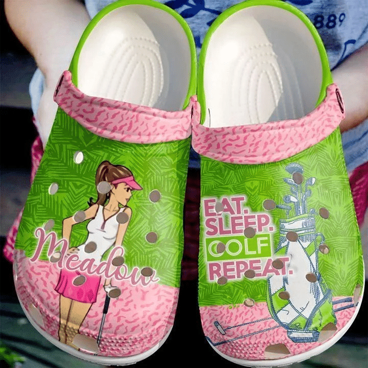 Golf Personalized Eat Sleep Classic Clogs Crocs Shoes