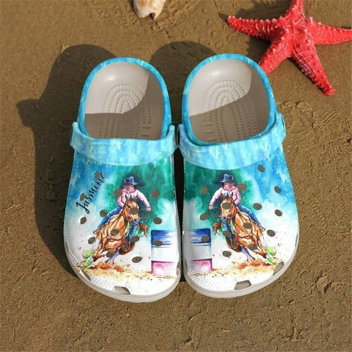 Barrel Racing Personalized Turn And Burn Classic Clogs Crocs Shoes