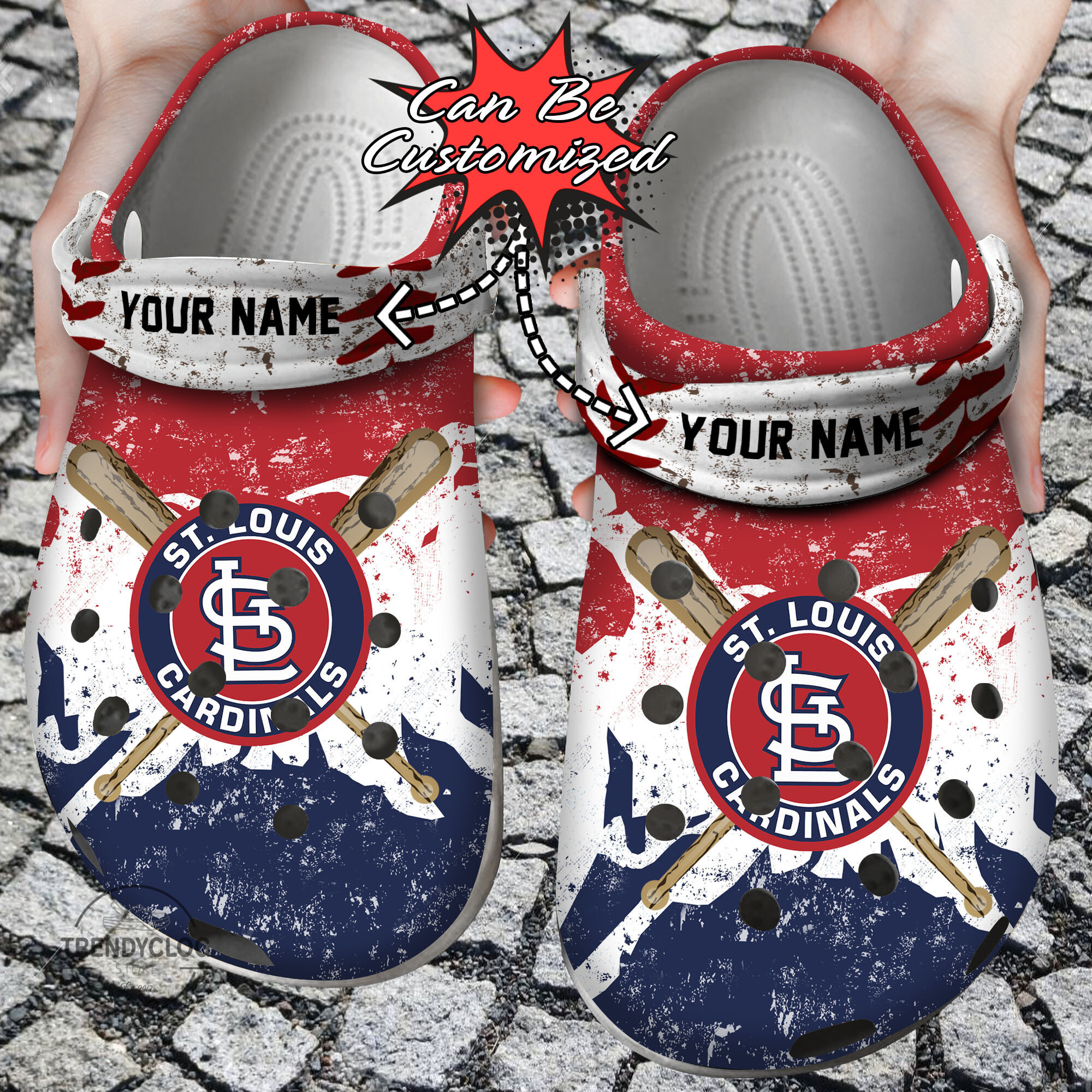 Baseball StL Cardinals Personalized Watercolor New Clog Crocs Shoes