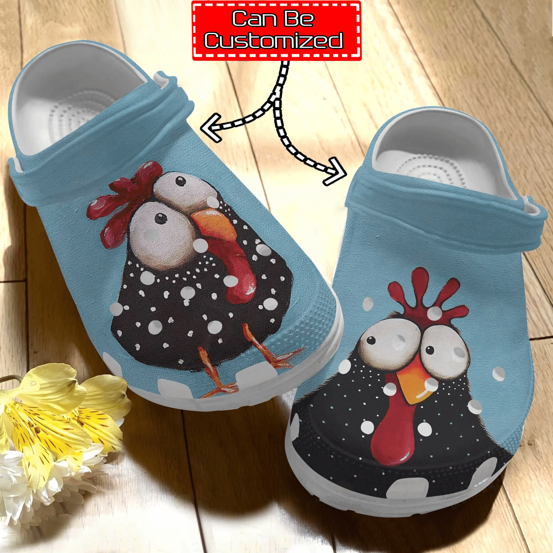 Chicken Print Personalized Beautiful Chicken Pattern Clog Crocs Shoes