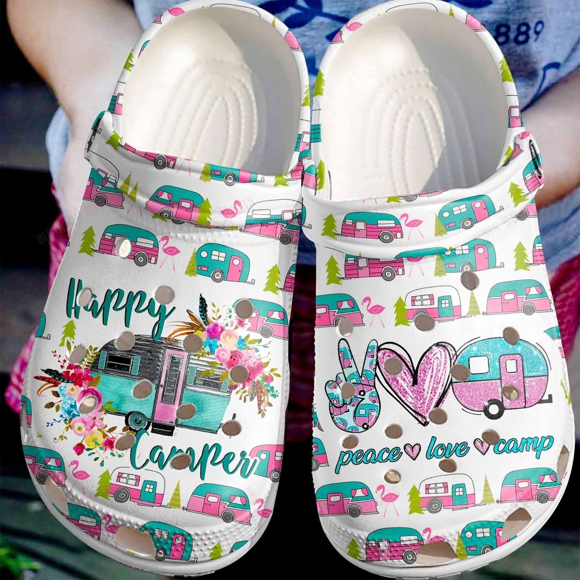 Happy Mini Camper Clogs Crocs Shoes Birthday Christmas Gifts For Men Women