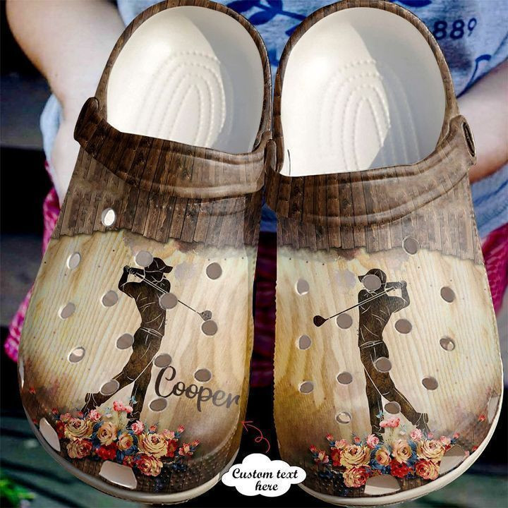 Golf Personalized Wooden clog Crocs Shoes