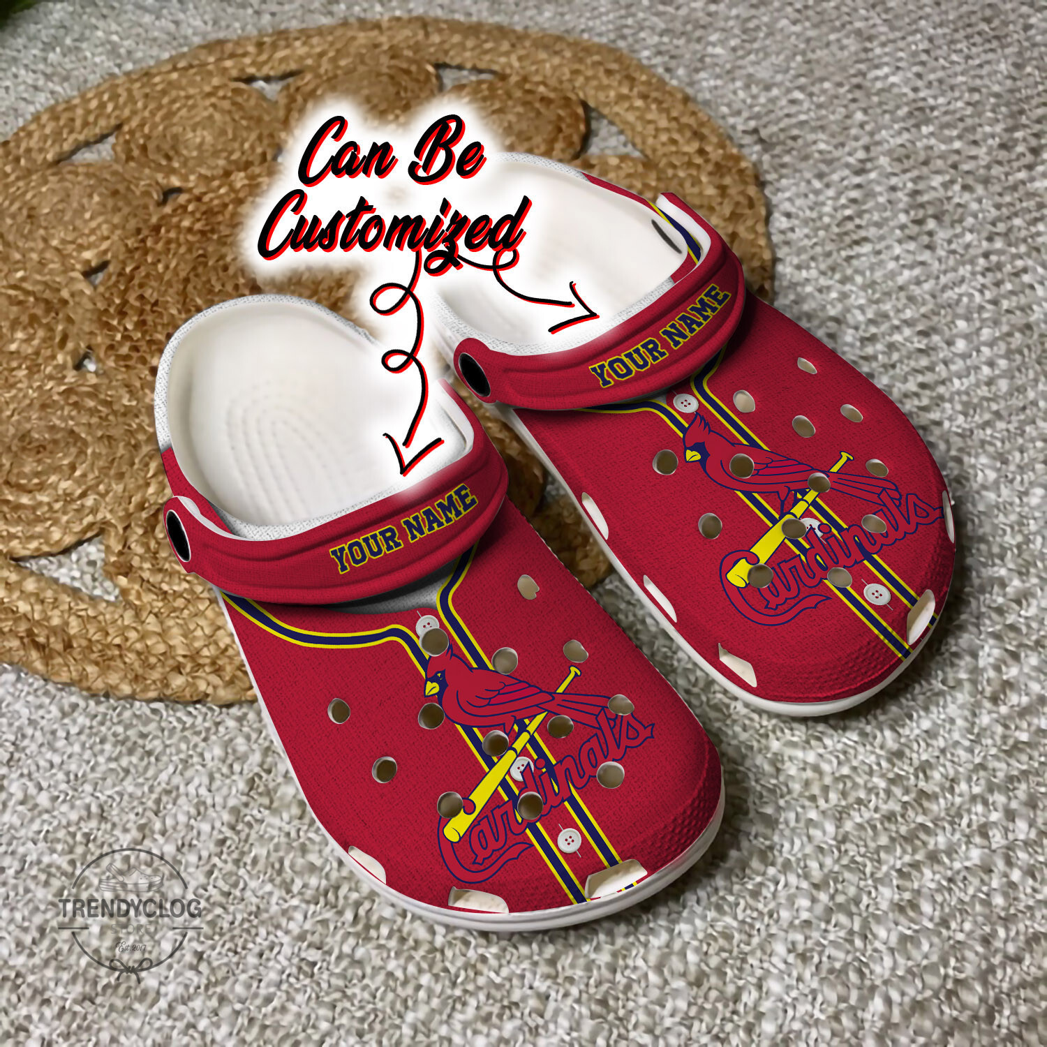 Baseball Personalized Cardinals Baseball Jersey Style Clog Crocs Shoes