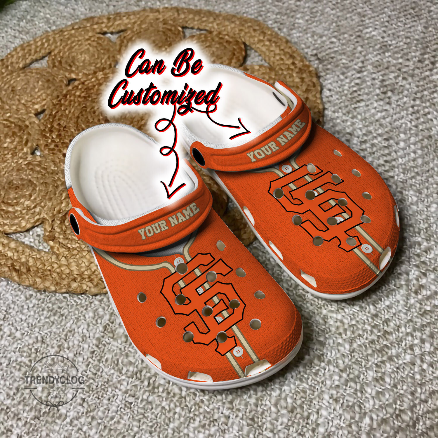 Baseball Personalized SF Giants Baseball Jersey Style Clog Crocs Shoes