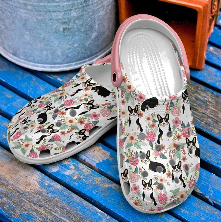 Corgi Floral Classic Clogs Crocs Shoes