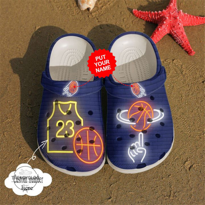 Basketball Crocs Basketball Personalized Neon Clog Crocs Shoes