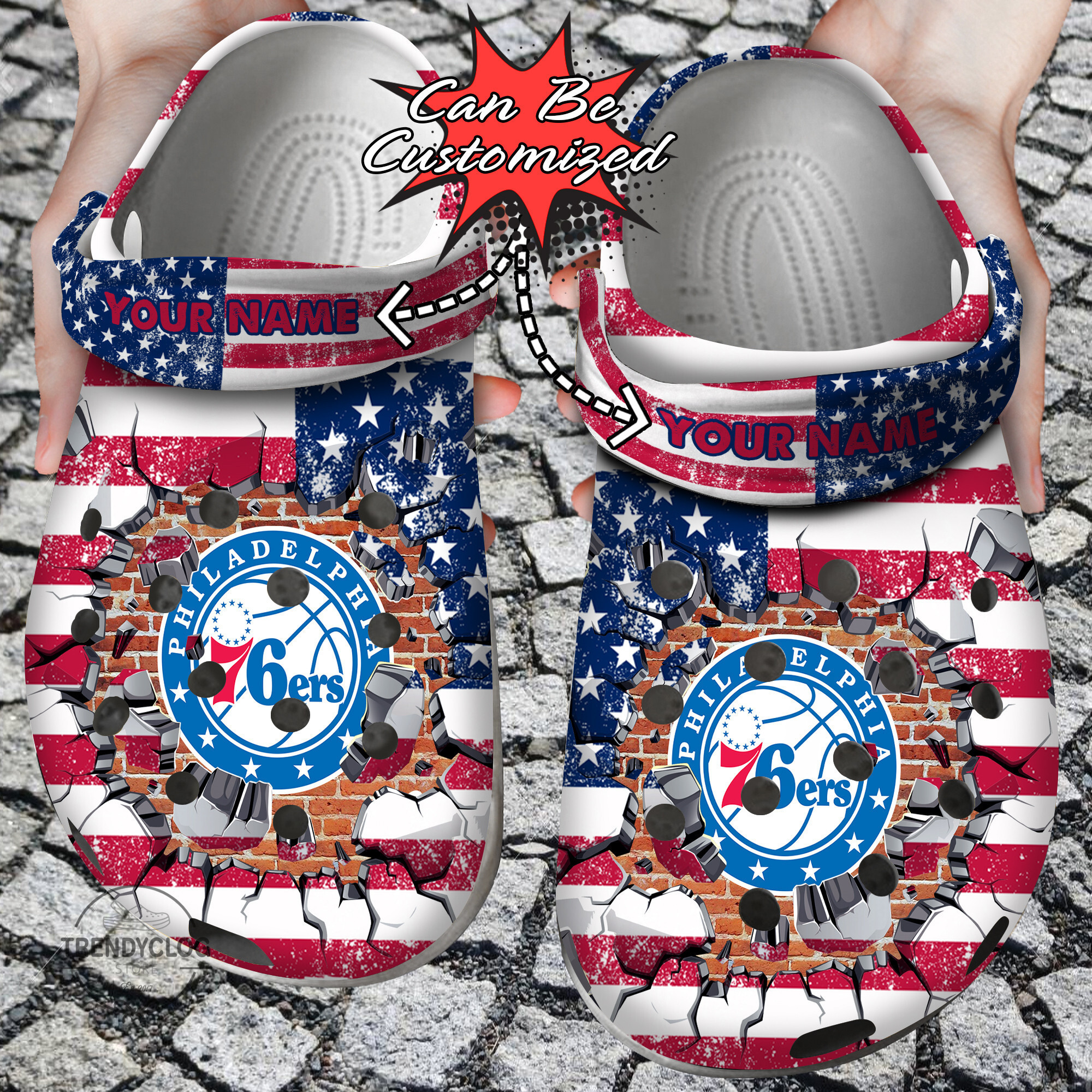 Basketball Personalized 76ers Clog Crocs Shoes