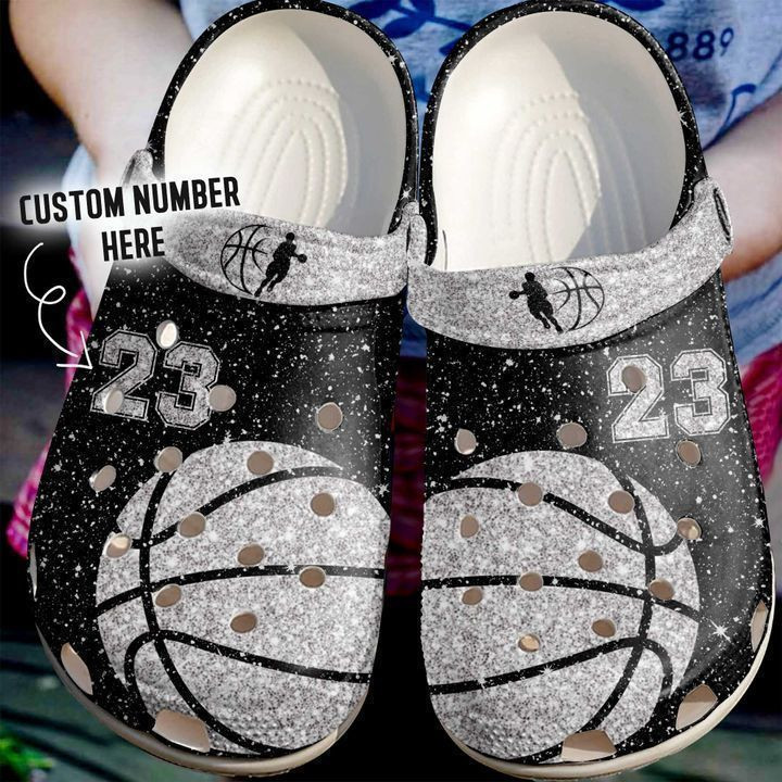 Basketball Personalized Sparkle Classic Clogs Crocs Shoes