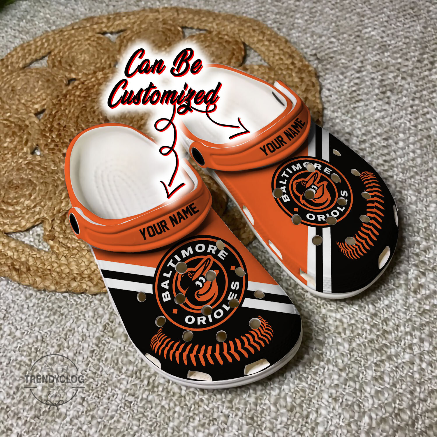 Baseball BOrioles Personalized Baseball Logo Team Clog Crocs Shoes