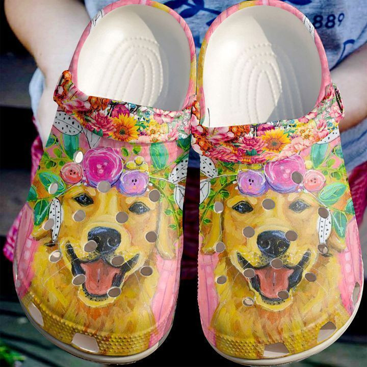 Golden Retriever Personalized Friend Classic Clogs Crocs Shoes