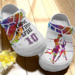 Love At First Spike Crocs Shoes - Colorful Sport Volleyball clogs Gift