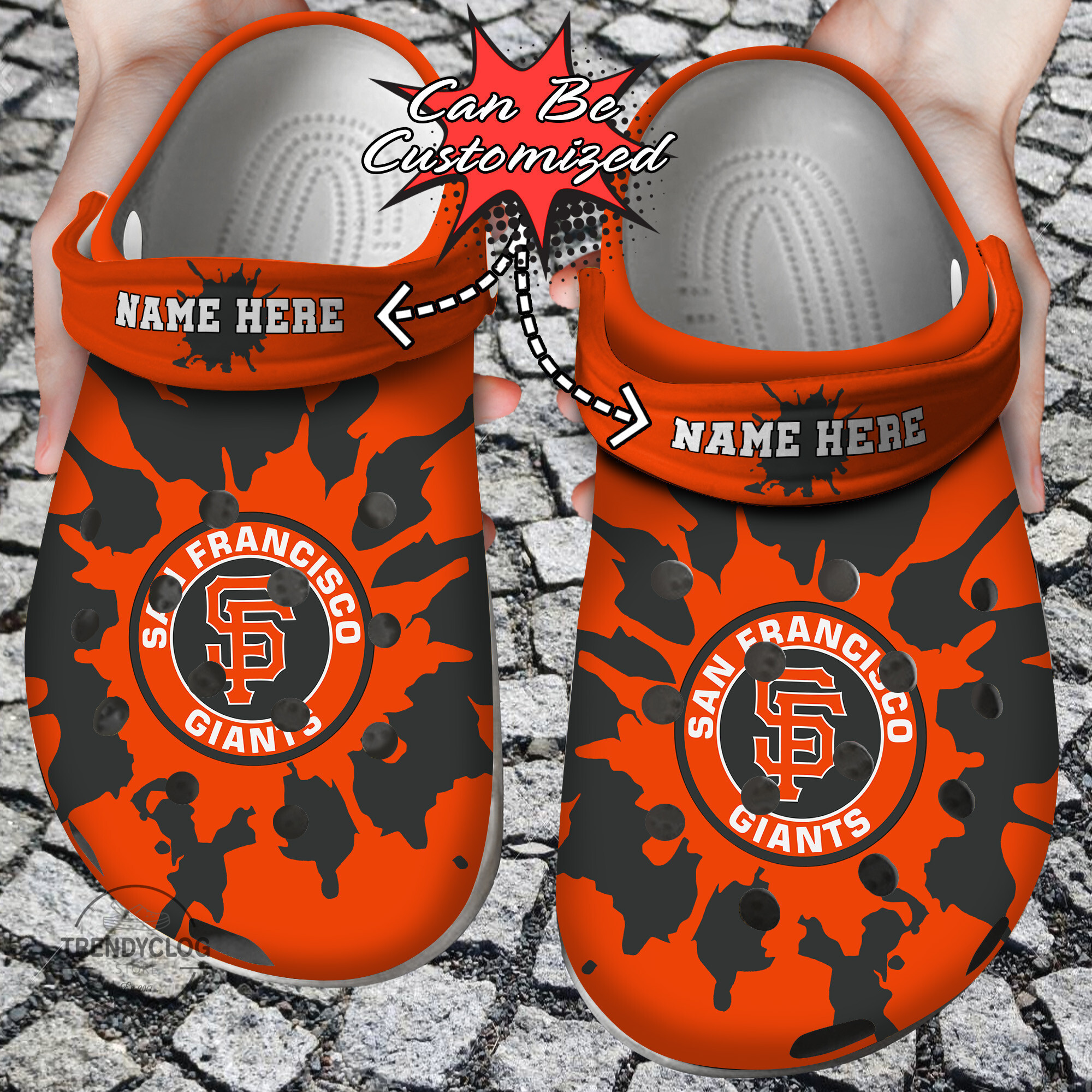 Baseball Personalized SF Giants Color Splash Clog Crocs Shoes