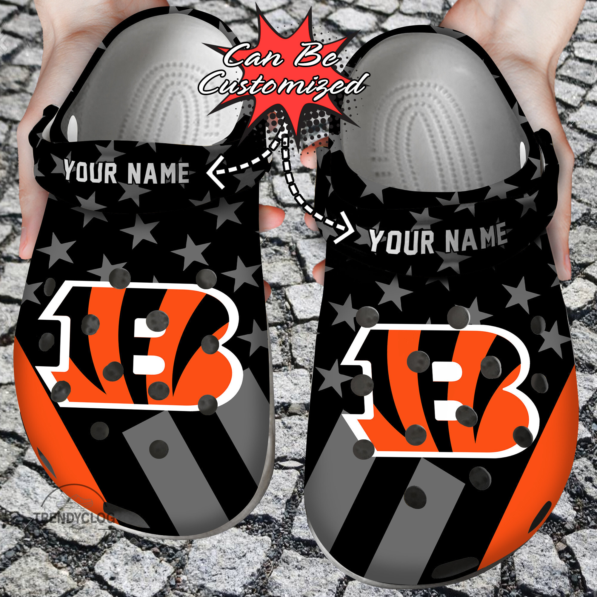 Football Personalized CBengals Star Flag Clog Crocs Shoes