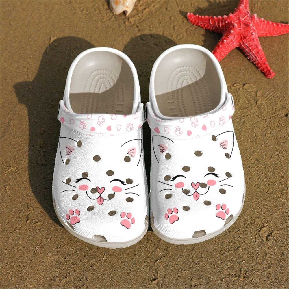 Adorable Cute Kitten Outdoor Crocs Clog Shoes Birthday Gift For Women Girls Daughter Niece