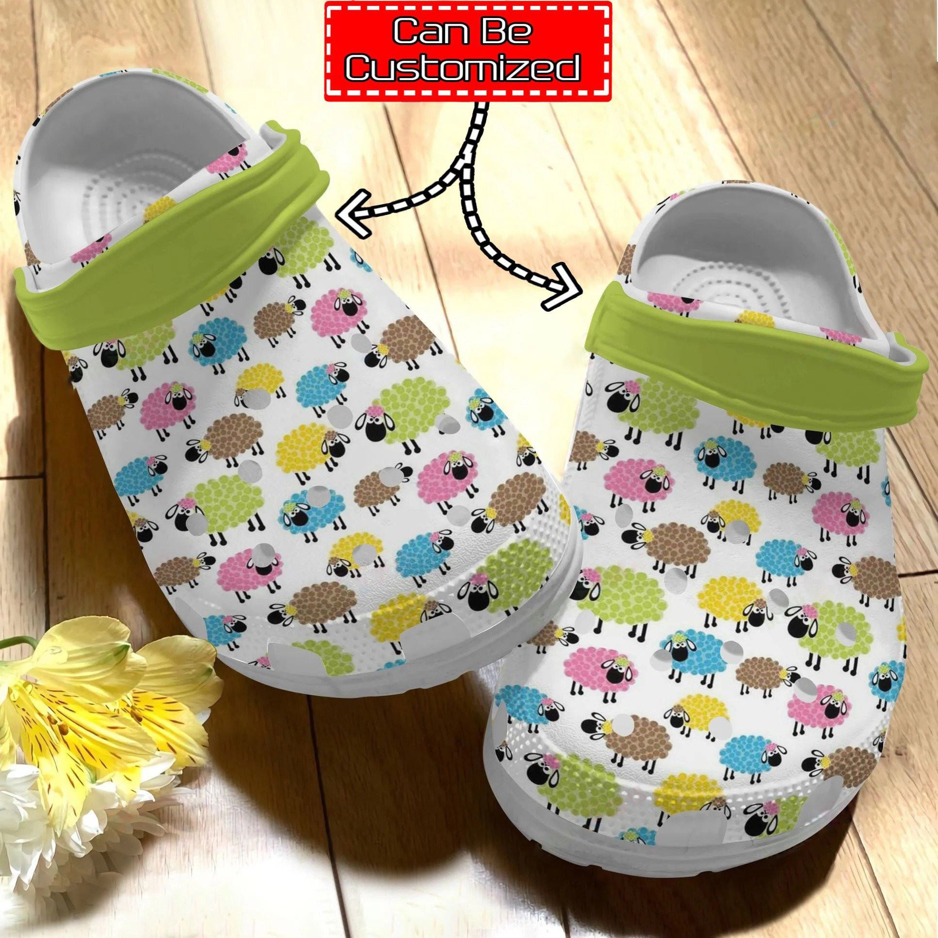 Animal Print Personalized Farmer Lovely Sheeps Pattern Clog Crocs Shoes