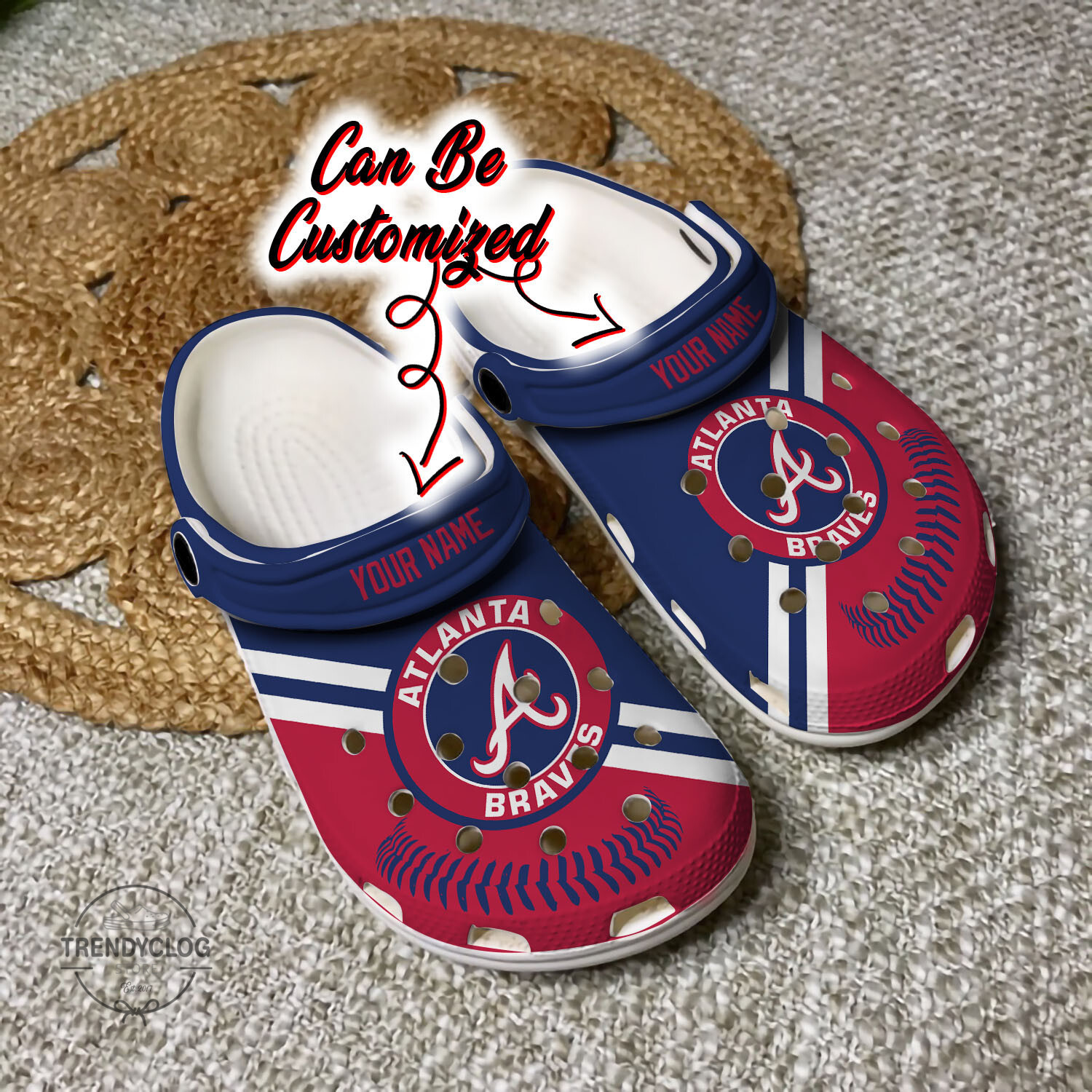 Baseball ABraves Personalized Baseball Logo Team Clog Crocs Shoes