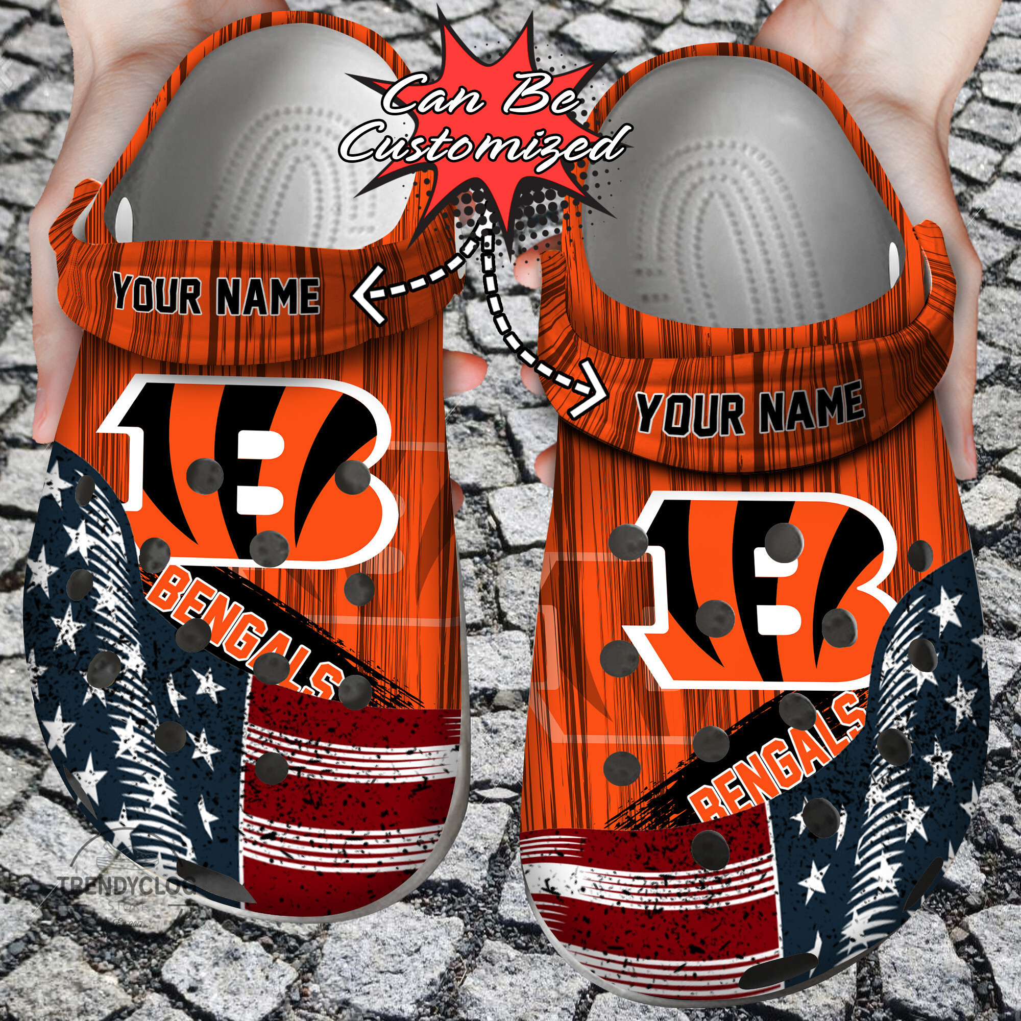 Custom US Flag CBengals New clog Crocs Shoes