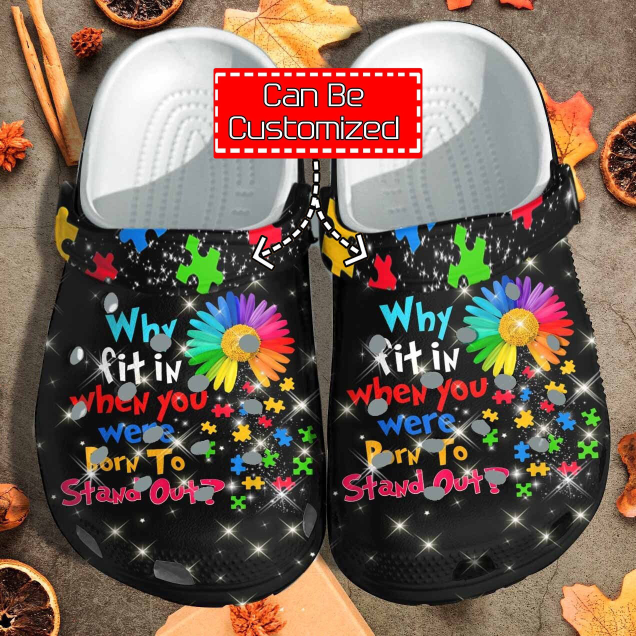 Custom Personalized Puzzle Flower Autism Awareness Clog Crocs Shoes