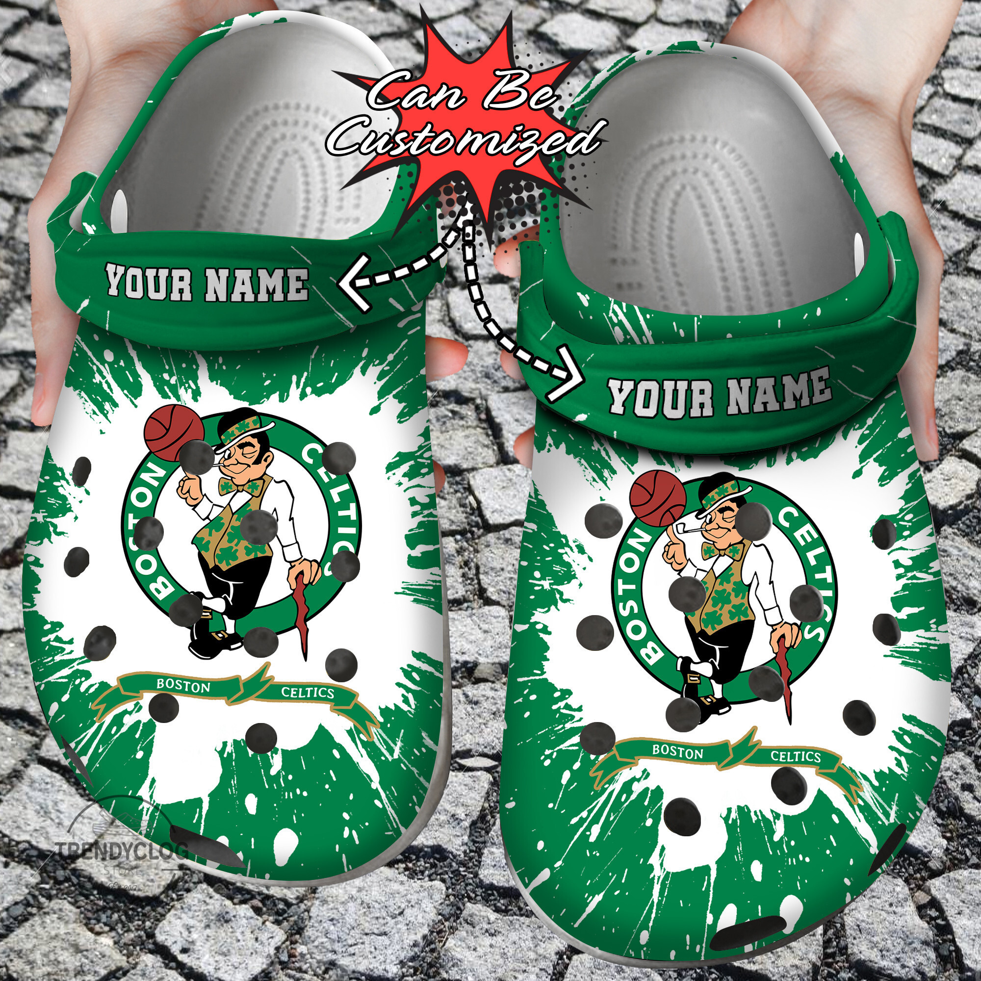 Basketball Personalized BCeltics Team Clog Crocs Shoes