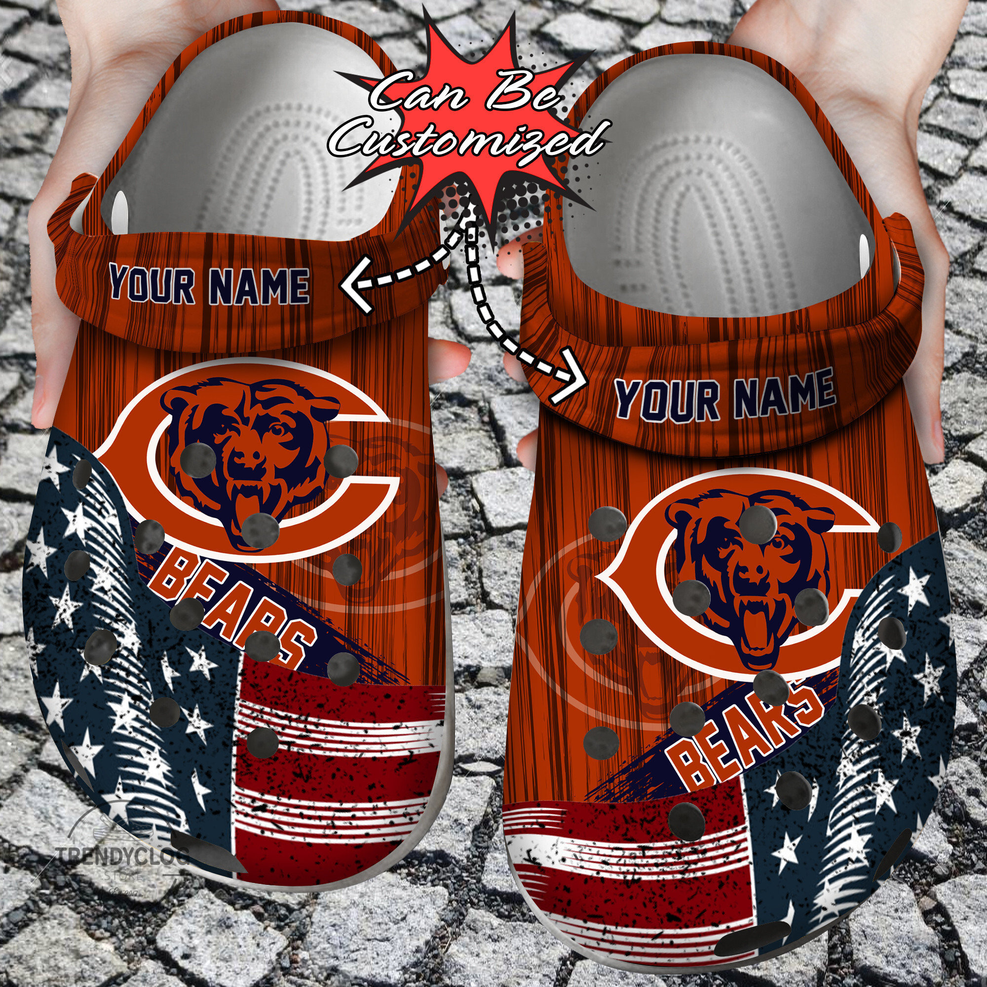 Custom US Flag CBears New clog Crocs Shoes