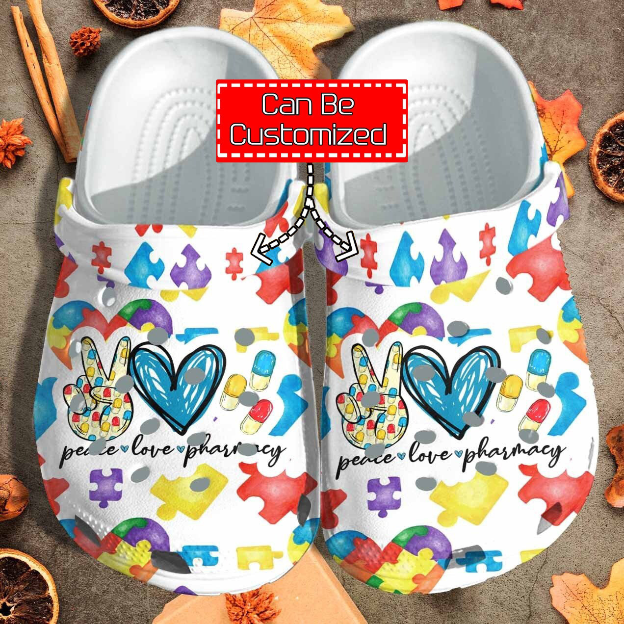 Custom Personalized Dental Nurse Peace Love Mothers Day Gifts Clog Crocs Shoes