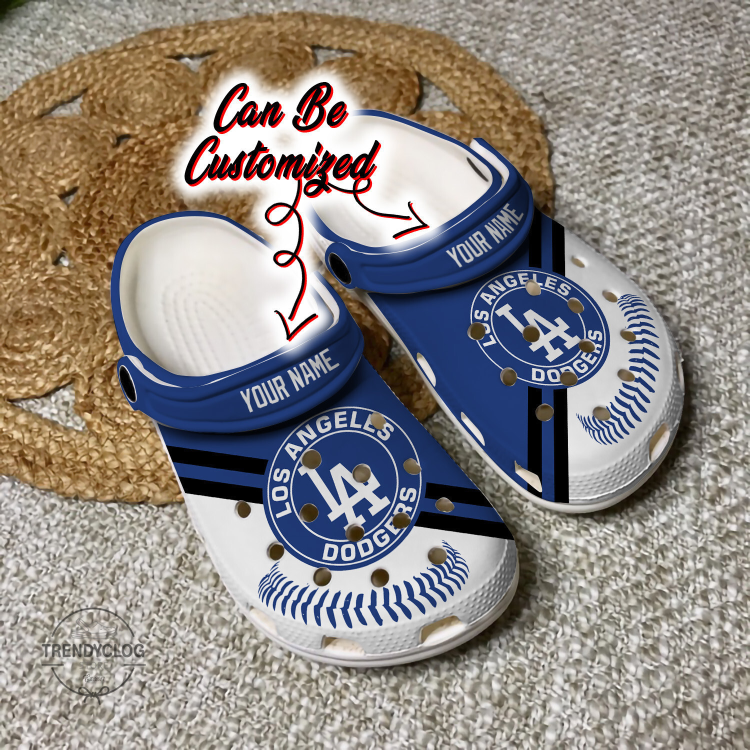 Baseball Dodgers Personalized Baseball Team Clog Crocs Shoes